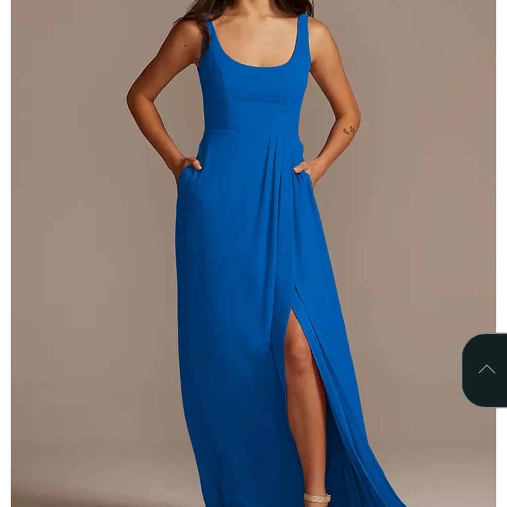 David's Bridal Blue Dress with pockets! And back detail